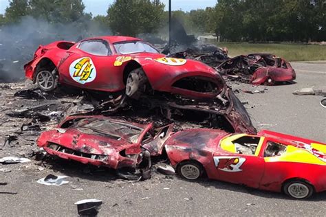 lightning mcqueen crash wreckage photo | Stable Diffusion