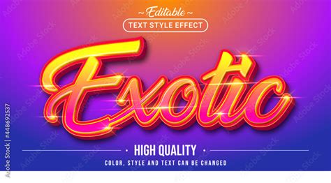 Editable text style effect - Exotic text style theme. Stock Vector | Adobe Stock