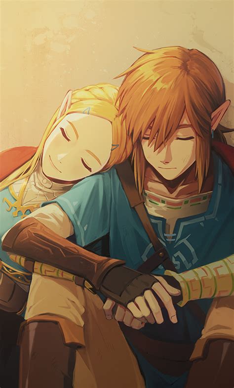 1280x2120 Link And Zelda In The Legend Of Zelda Breath Of The Wild Game ...