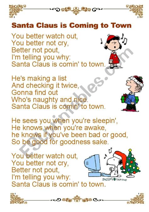 Santa Claus is coming to town - ESL worksheet by fatfatrea