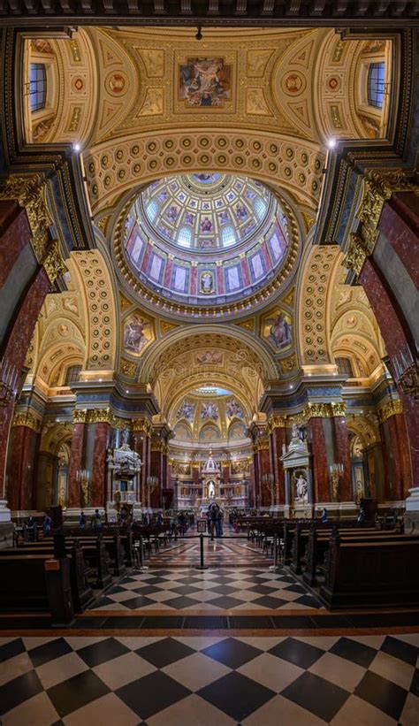 Interior of St. Stephen`s Basilica in Budapest, Hungary Stock Photo ...