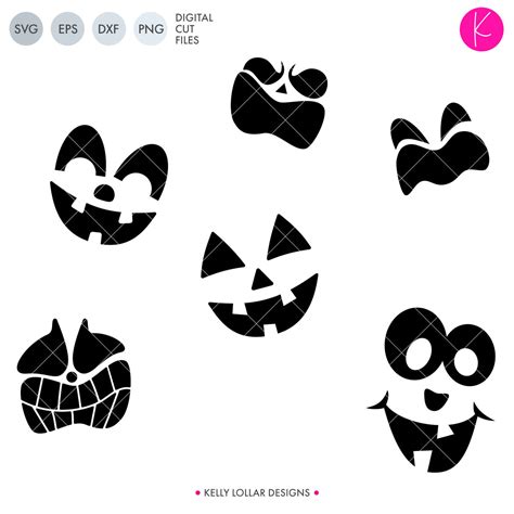 Pumpkin Face SVG Cute File Pack | Kelly Lollar Designs