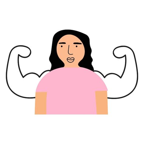Premium Vector | Smiling young woman. self confidence. strong arms behind her back. flat vector ...