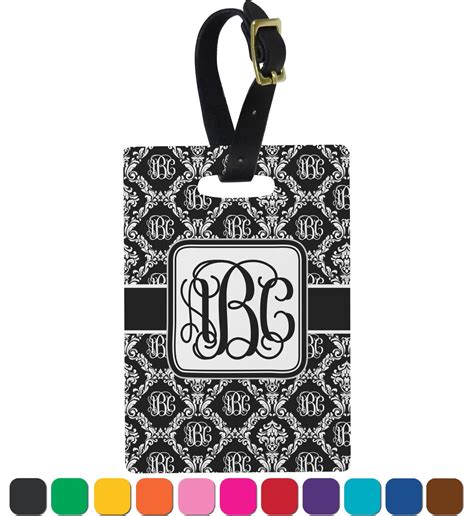 Monogrammed Damask Rectangular Luggage Tag (Personalized) - You ...