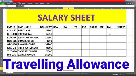 Salary Structure Template Excel