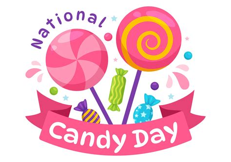 National Candy Day Vector Illustration with Different Types of Candies and Sweets in Flat ...