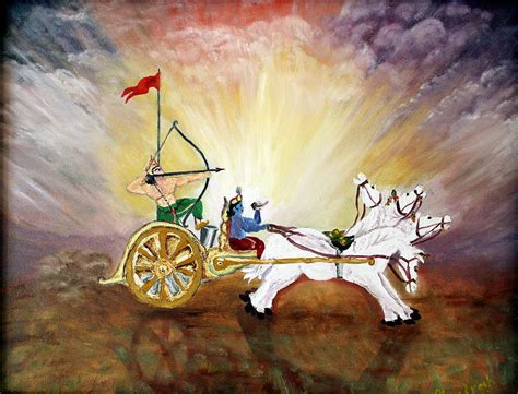 Krishna-Arjuna Painting by CVVira Fine Art Photography | Fine Art America