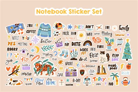 Stickers for planner or notebook | Decorative Illustrations ~ Creative Market