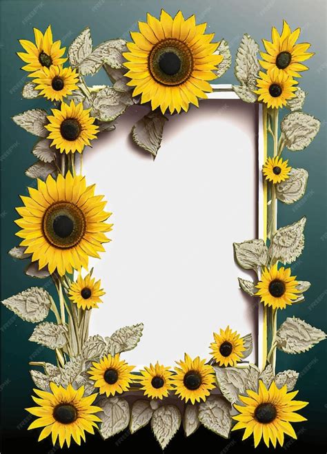 Premium AI Image | Sunflower border art in A4 size