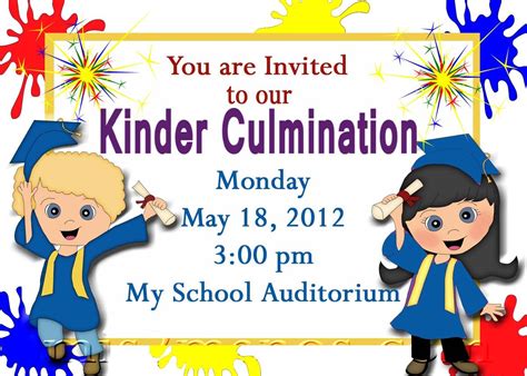 Kindergarten Graduation Invitations Free Printable - Printable Word ...