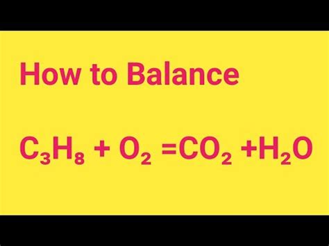 Balancing C3H8 + O2 =CO2 +H2O || Give the balanced equation for the combustion of propane - YouTube