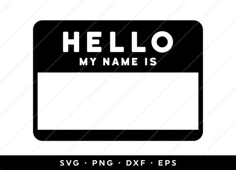 Hello My Name is SVG Name Tag SVG Name Badge SVG Hello - Etsy Singapore