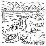 Premium Vector  Crocodile Animal Coloring Page For Kids sketch template