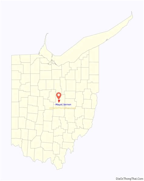 Map of Mount Vernon city, Ohio