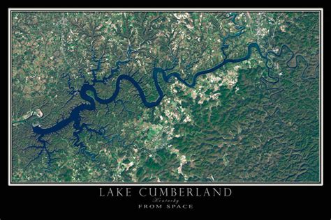 Lake Cumberland Kentucky Satellite Poster Map – TerraPrints.com