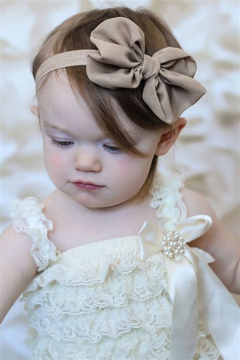 U CHOOSE COLOR Chiffon hair bow Headband Shabby Chic vintage fabric know bow baby headband by ...