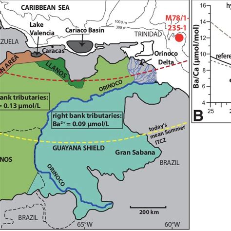 A: Map of Orinoco River catchment area (South America); three different... | Download Scientific ...