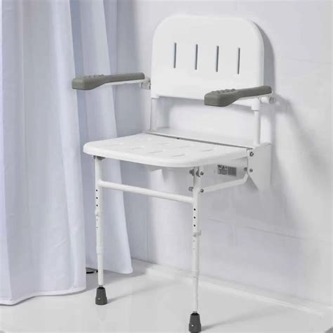 Folding Shower Seat with Legs - White Seat from Essential Aids