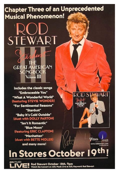 Rod Stewart Signed Poster, Hand signed by Rod Stewart.ROCK STAR gallery