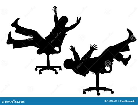 Funny People on Chair Silhouette Vector Stock Vector - Illustration of corporate, business: 10390679