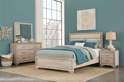 Marlow 7 Pc Natural Light Wood Queen Bedroom Set With Mirror, 3 Pc ...