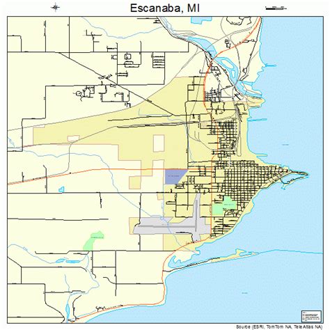 Escanaba Michigan Street Map 2626360