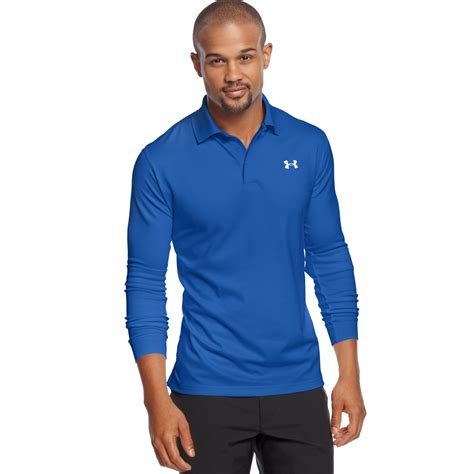 Lyst - Under Armour Longsleeve Performance Polo Shirt in Blue for Men