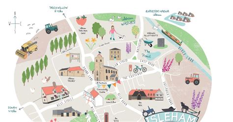 Emily Kiddy: Isleham / / Village Illustration : MAP