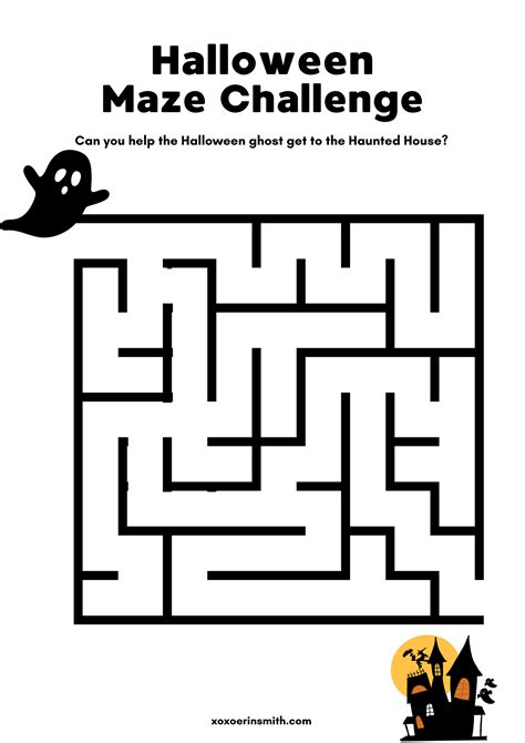 Printable Halloween Maze Printable Worksheets for Kids — xoxoerinsmith.com