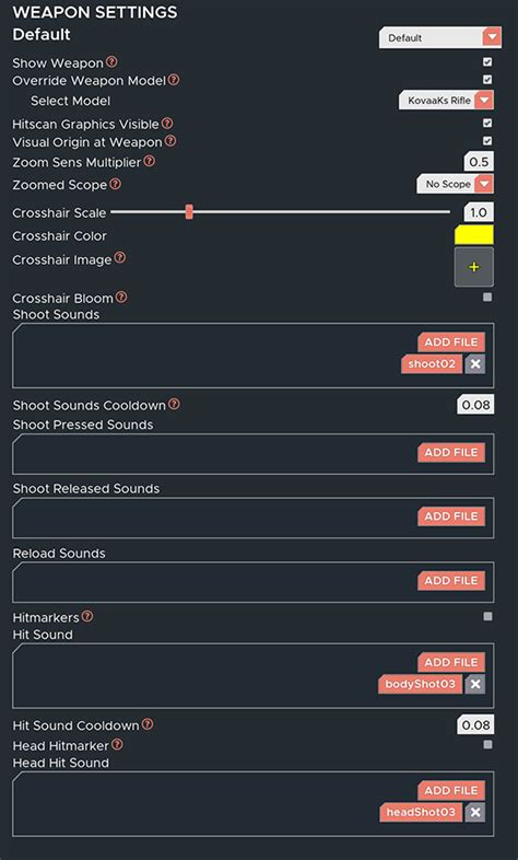 KovaaK's Settings - Weapons | KovaaK's Wiki