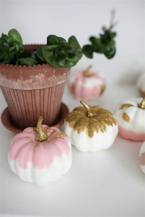 the Easiest DIY Painted Glitter Pumpkins - Paisley & Sparrow