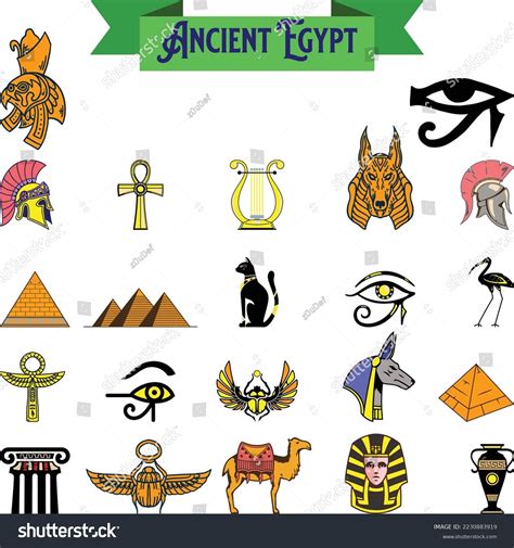 Egypt Culture Symbols Vector Isolated Icons Stock Vector (Royalty Free ...