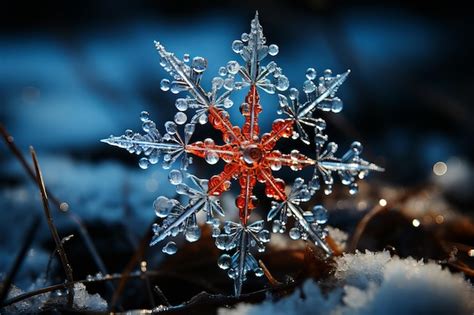 Premium AI Image | Snowflakes frost and abstract decoration