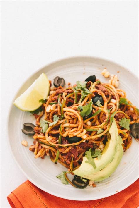 Vegan Taco Bolognese Zucchini Spaghetti — Inspiralized