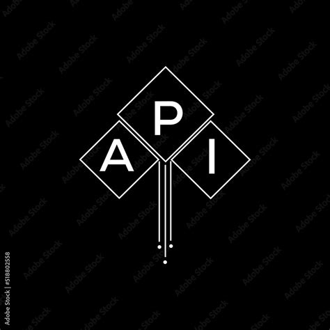 API letter logo design with white background in illustrator, API vector logo modern alphabet ...