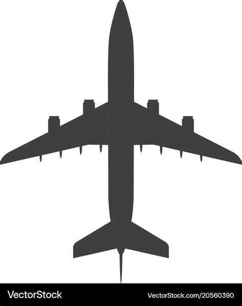 Airplane top view icon aircraft passenger plane Vector Image