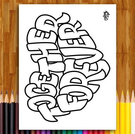 Graffiti Love 6 Pages to Color and Say I Love You (Instant Download) - Etsy