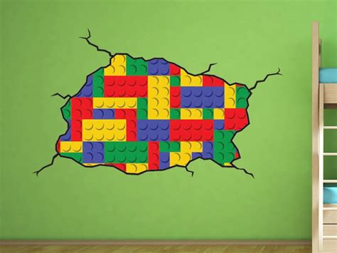 Lego style wall decal Kids Bedroom Lego Room Decoration