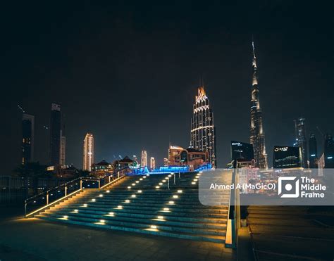 Burj Khalifa Night View • The Middle Frame • Arab Stock Photos and Images