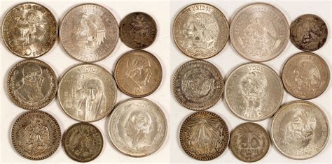 9 Mexican Silver Coins