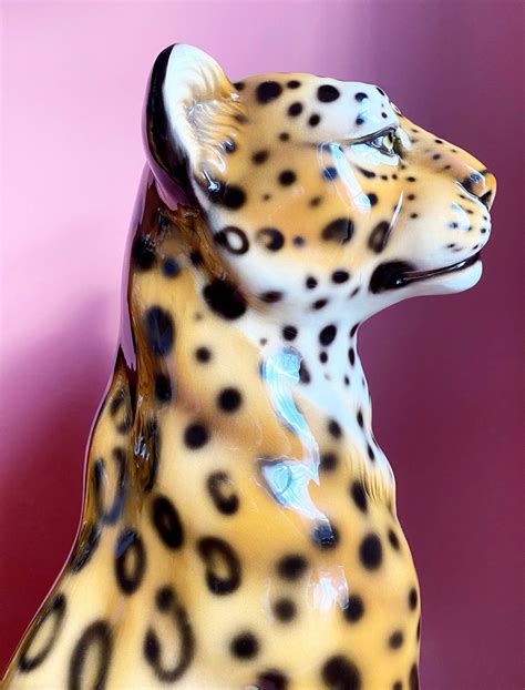 'Dolly' Large Ceramic Leopard Statue Vintage | Animal print decor, Statue, Ceramics