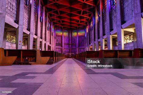 Interior Of Saint Remy Church Illuminated By The Colorful Crystals On The Wall In Baccarat ...