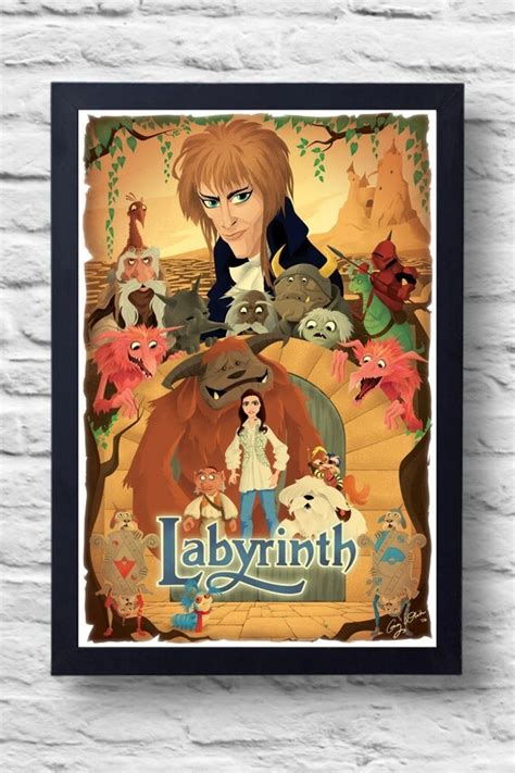 Labyrinth 1986 Movie Poster Print film illustration art