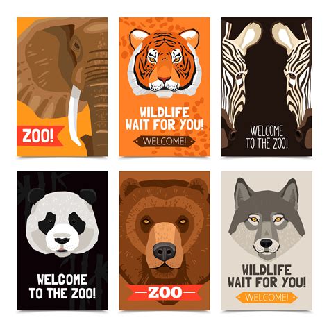 Animals Mini Posters Set 478436 Vector Art at Vecteezy