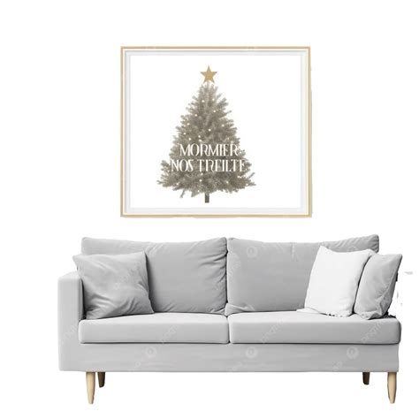 Modern Living Room Christmas Decoration With Sofa And Photo Frame Mockup, Sofa Mockup, Bed ...