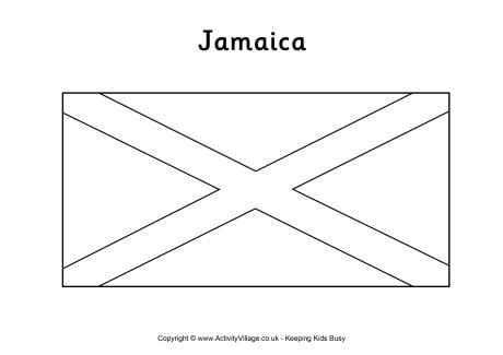 Jamaica Flag Colouring Page