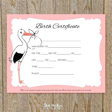 The captivating Baby Doll Birth Certificate Template Or With Free ...