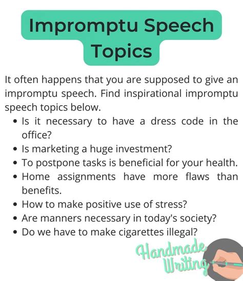 50+ Impromptu Speech Topics & Questions | HandmadeWriting Blog