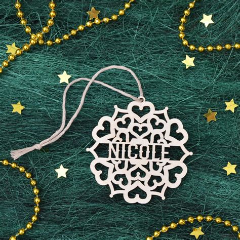 Personalized SNOWFLAKE ORNAMENTS // Wood Christmas Tree Decor | Etsy