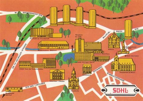 Quedlinburg German Germany Map Karte Postcard | Europe - Germany - Other / Unsorted, Postcard ...